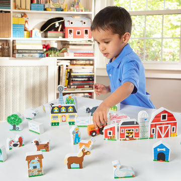 Melissa & Doug Wooden Farm and Tractor Play Set (33 Pcs)