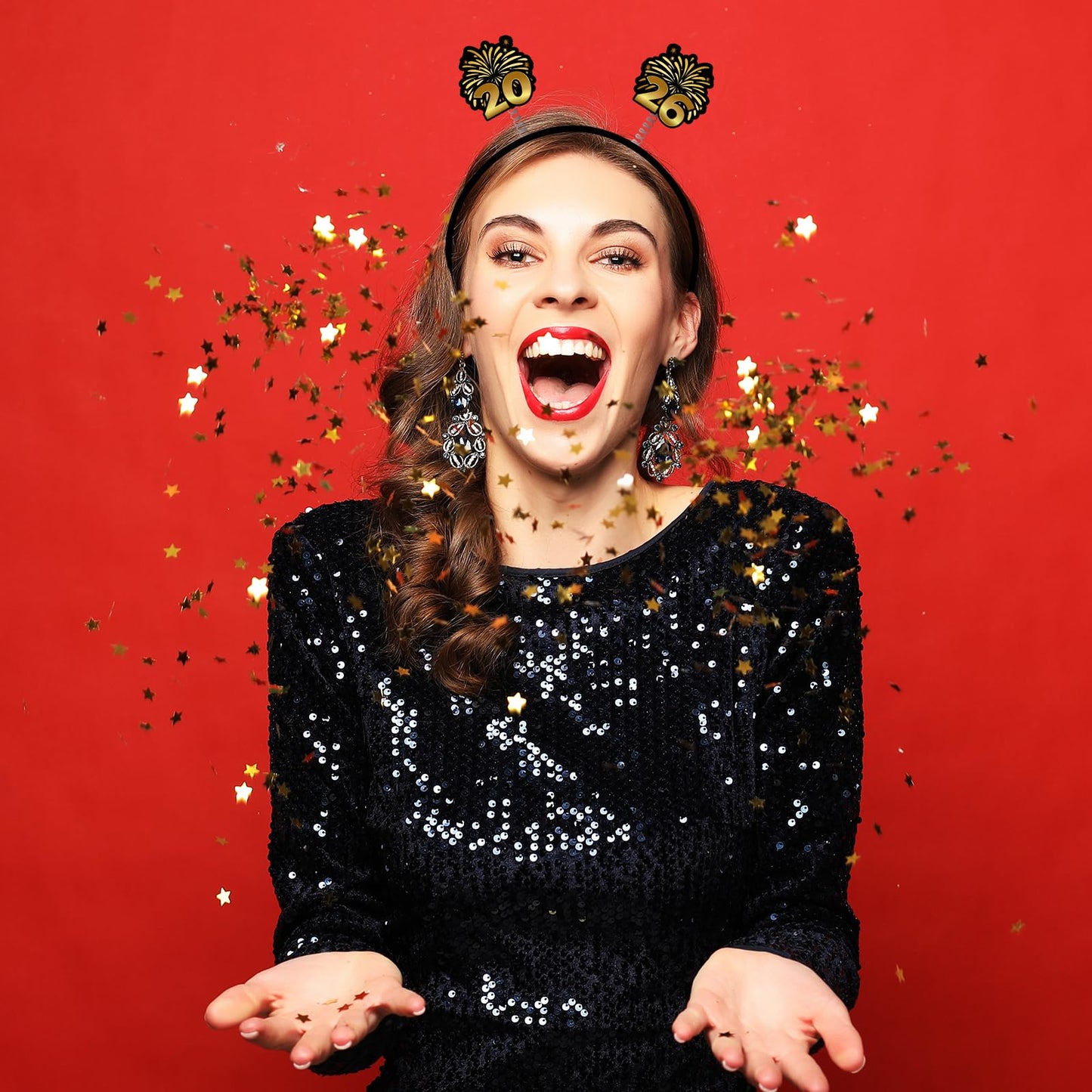 M1NTP1US + 8PCS Happy New Year Head Boppers - 2026 New Year’s Eve Headband Party Favors Supplies Accessories Decorations