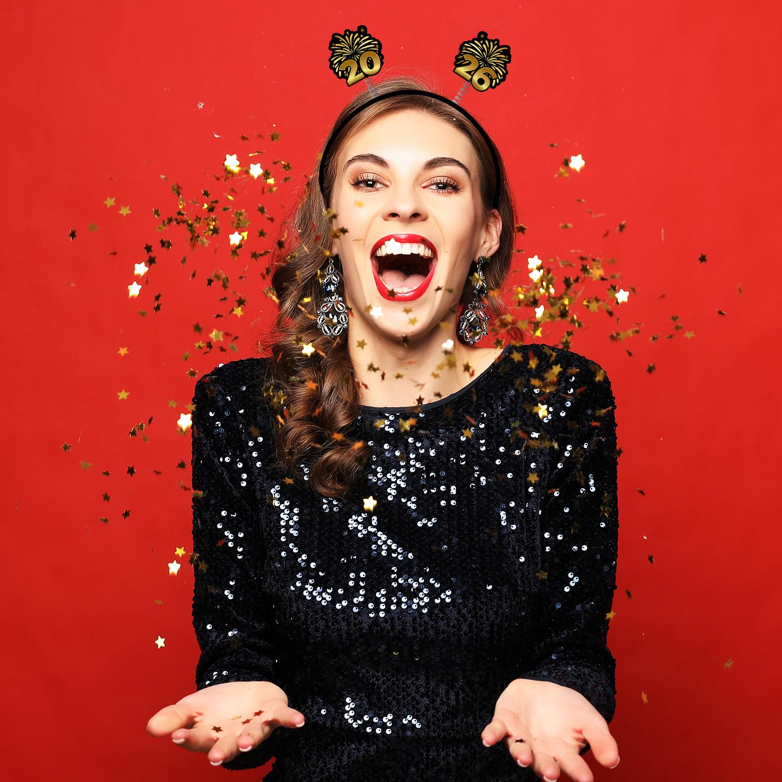 M1NTP1US + 8PCS Happy New Year Head Boppers - 2026 New Year’s Eve Headband Party Favors Supplies Accessories Decorations