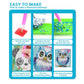 FJEOLEN 5D Diamond Painting Kit for Beginners with Wooden Frame, Cute Cat Diamond Painting Kits, Small Diamond Art Kits for Home Desk, Cabinet