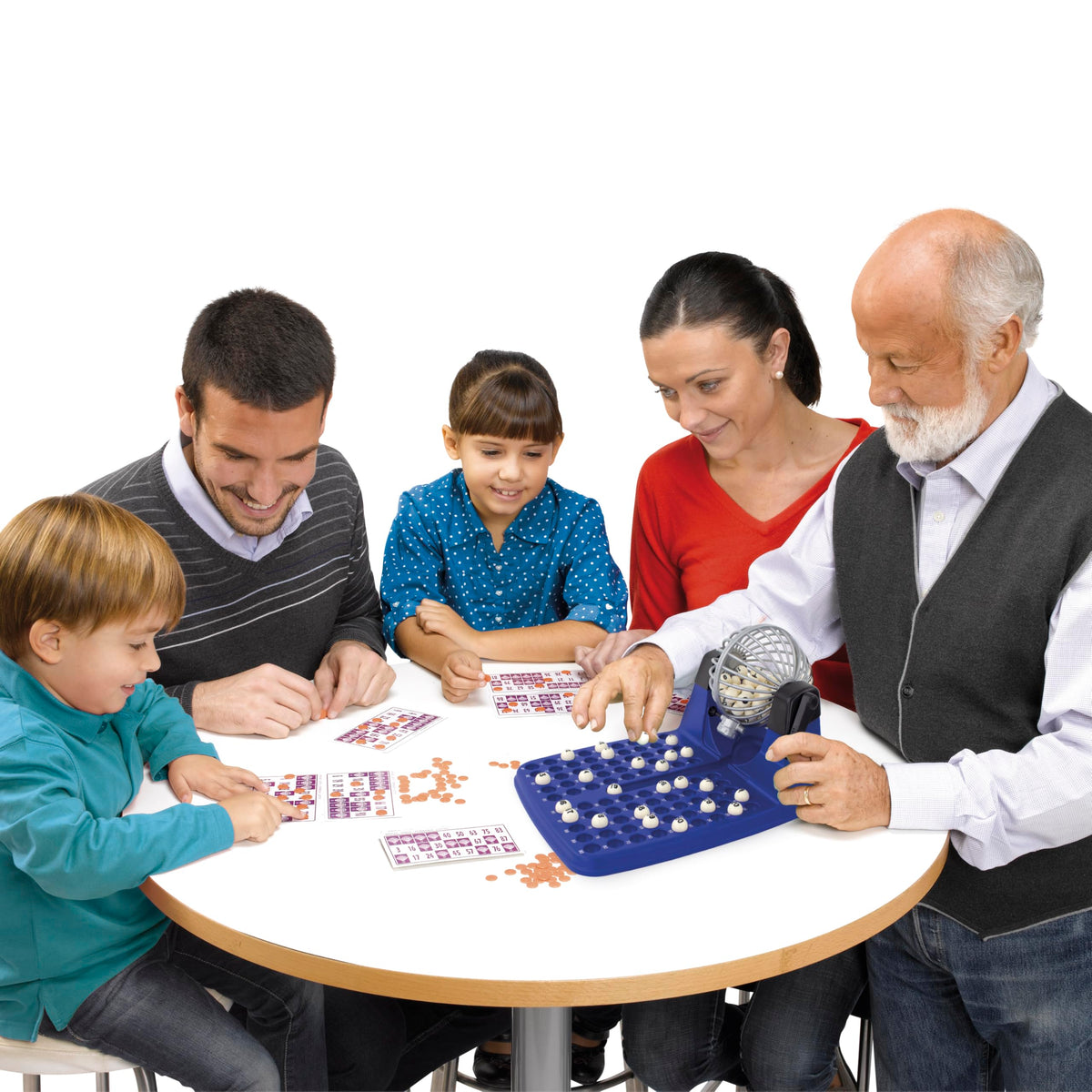 Chicos - Automatic Bingo Lottery | Includes 48 Cards, 90 Indelible Balls and Game Chips | A Game for the Whole Family | Dimensions: 9.2 × 12.2 × 0.6
