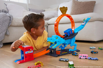 Hot Wheels City T-Rex Chomp Down Track Set & 1 Toy Car