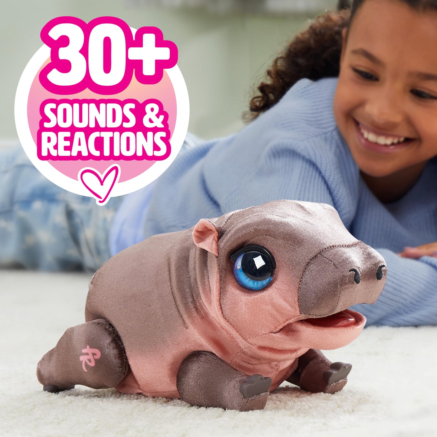 FurReal Sally The Silly Hippo Interactive Plush, Learns to Walk