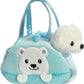 Aurora® Fashionable Fancy Pals™ Peek-A-Boo™ Polar Bear Stuffed Animal - Plush with Stylish Purse for Dress Up Fun - Perfect for Kids 3+ Years