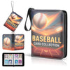 Baseball card binder 4-Pocket holds 400 cards, 100 pages side-loading, PU leather zip waterproof cover, acid-free pages, for home storage & card