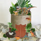 32 PCS Dinosaur Cake Toppers Dinosaur Birthday Cake Decorations with Dinosaur Eggs Leaves for Dinosaur Themed Birthday Party Cake Decorations (Style