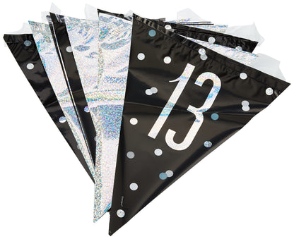 Unique Party 83794 Blue Prismatic 13th Birthday Hanging Decorations,32" 6 Pcs, Age 13