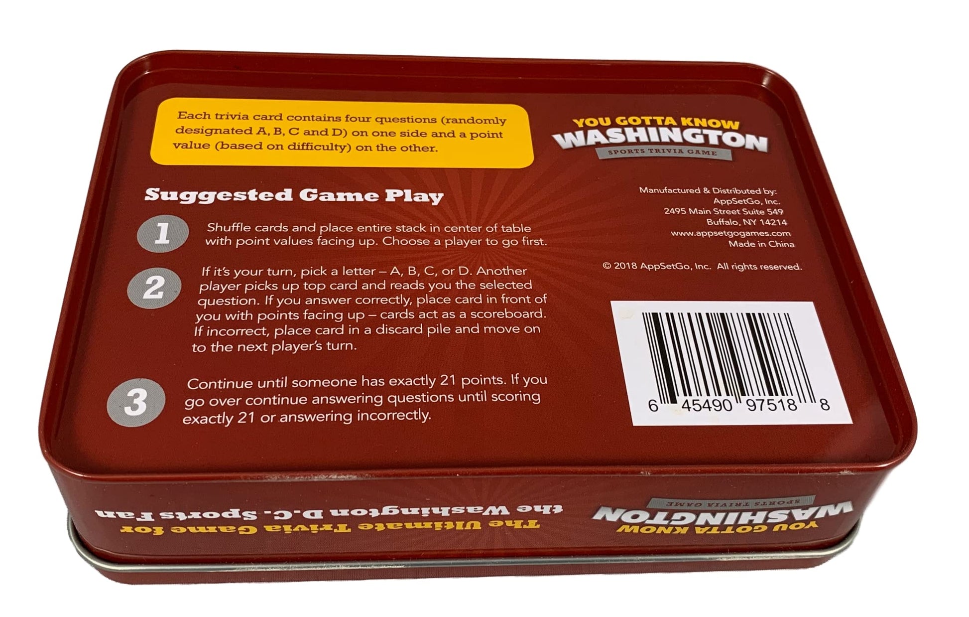 You Gotta Know Washington (DC) - Sports Trivia Game