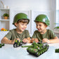PicassoTiles Army Tank And Military Motorcycle 349pc Bricks Blocks Building Set STEM Learning Tactical Vehicle Toy Compatible With Major Interlocking