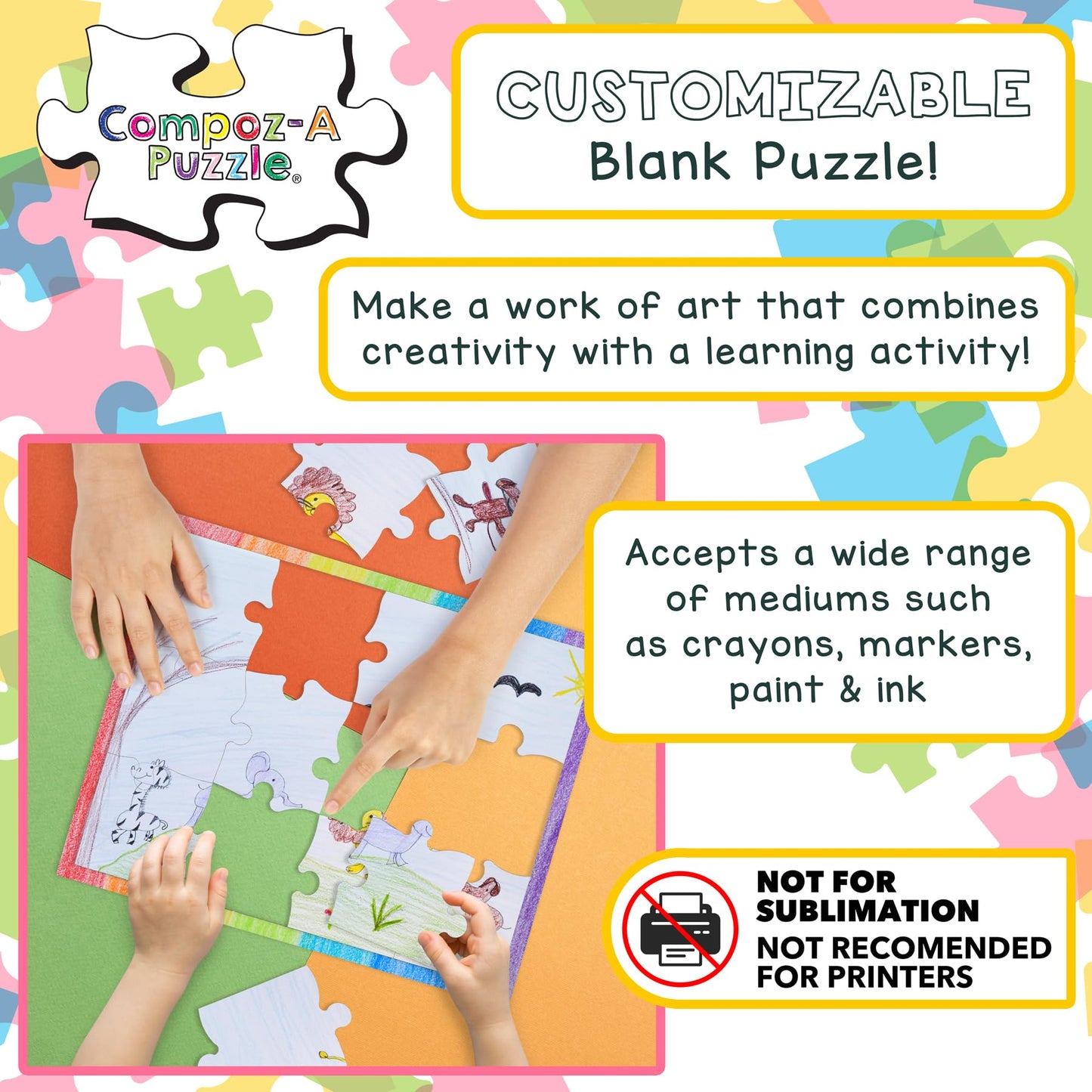 Hygloss 8 Blank Heart Puzzles with Envelopes - 6 x 8 Inches - Ideal for Valentine’s Day Crafts - Write, Draw, and Decorate - 8 Pieces Each