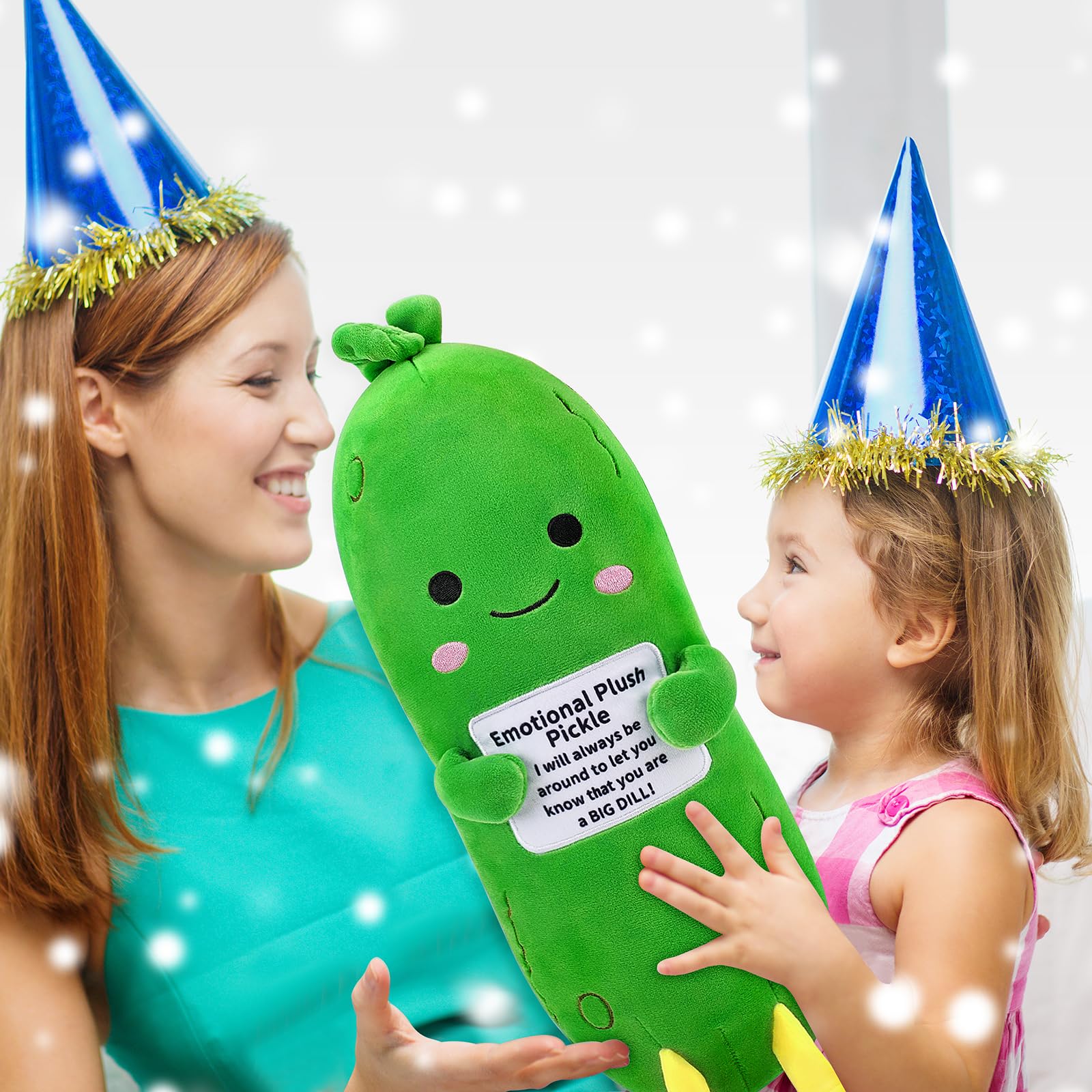 Sprinqdawin Emotional Plush Pickle,Pickle Stuffed Animal-20” Plushies Cucumber Stuffed Animal with Positive Words,Kawaii Plush Toys Birthday