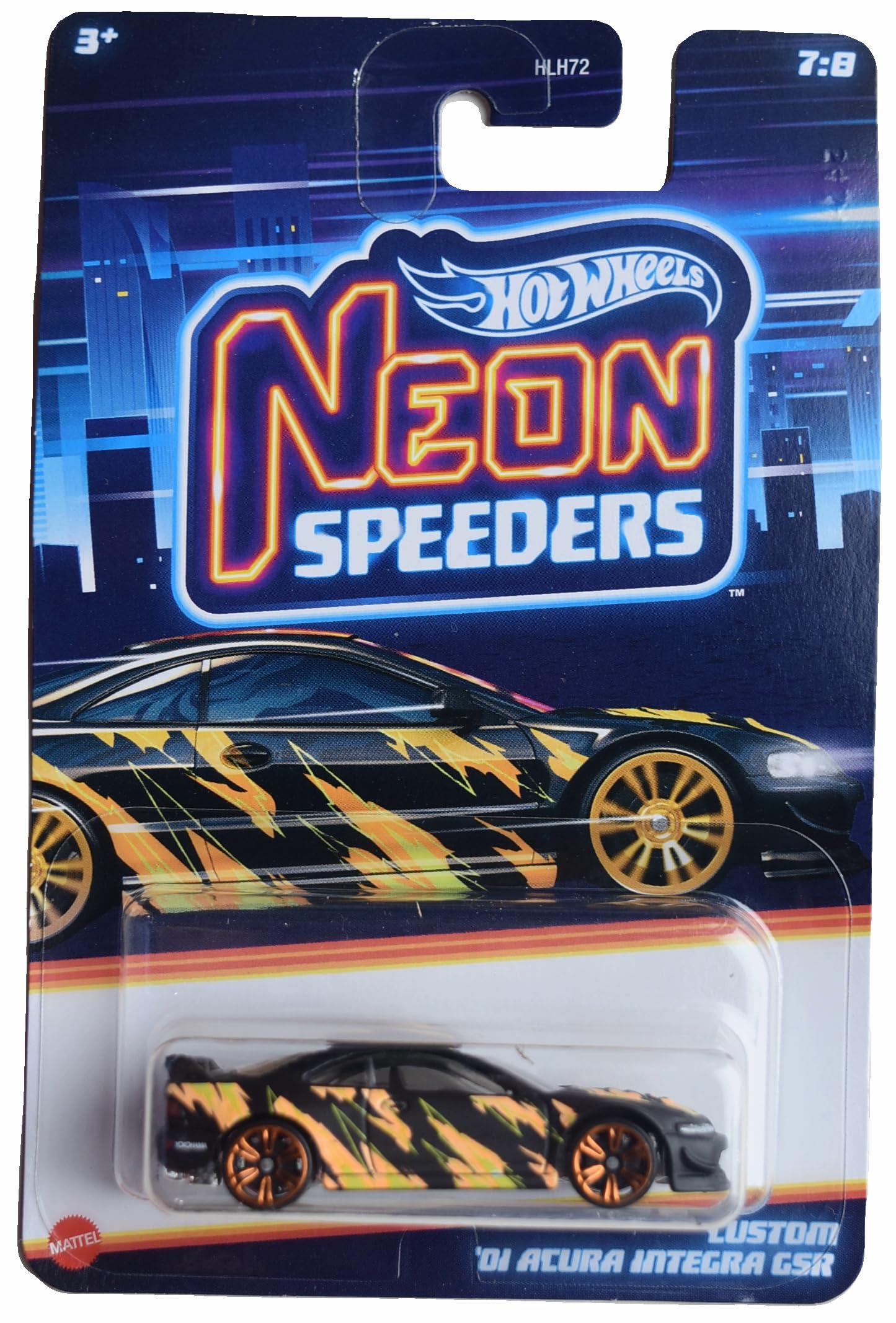 Mattel Hot Wheels Custom '01 Acura Integra GSR, Neon Speeders 7/8