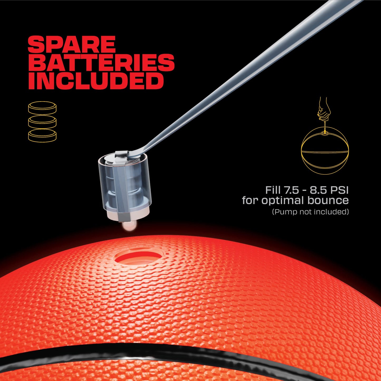 FlashCatch Light Up Basketball - Glow in The Dark - Sports Gear Accessories Gifts for Boys 8-15+ Year Old - Kids Teens Gift Birthday Ideas - Teen Boy