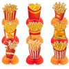 9 PCS French Fries Table Decorations Honeycomb Centerpiece, French Fries Centerpieces Table Topper for Fast Food French Fries Party Decorations