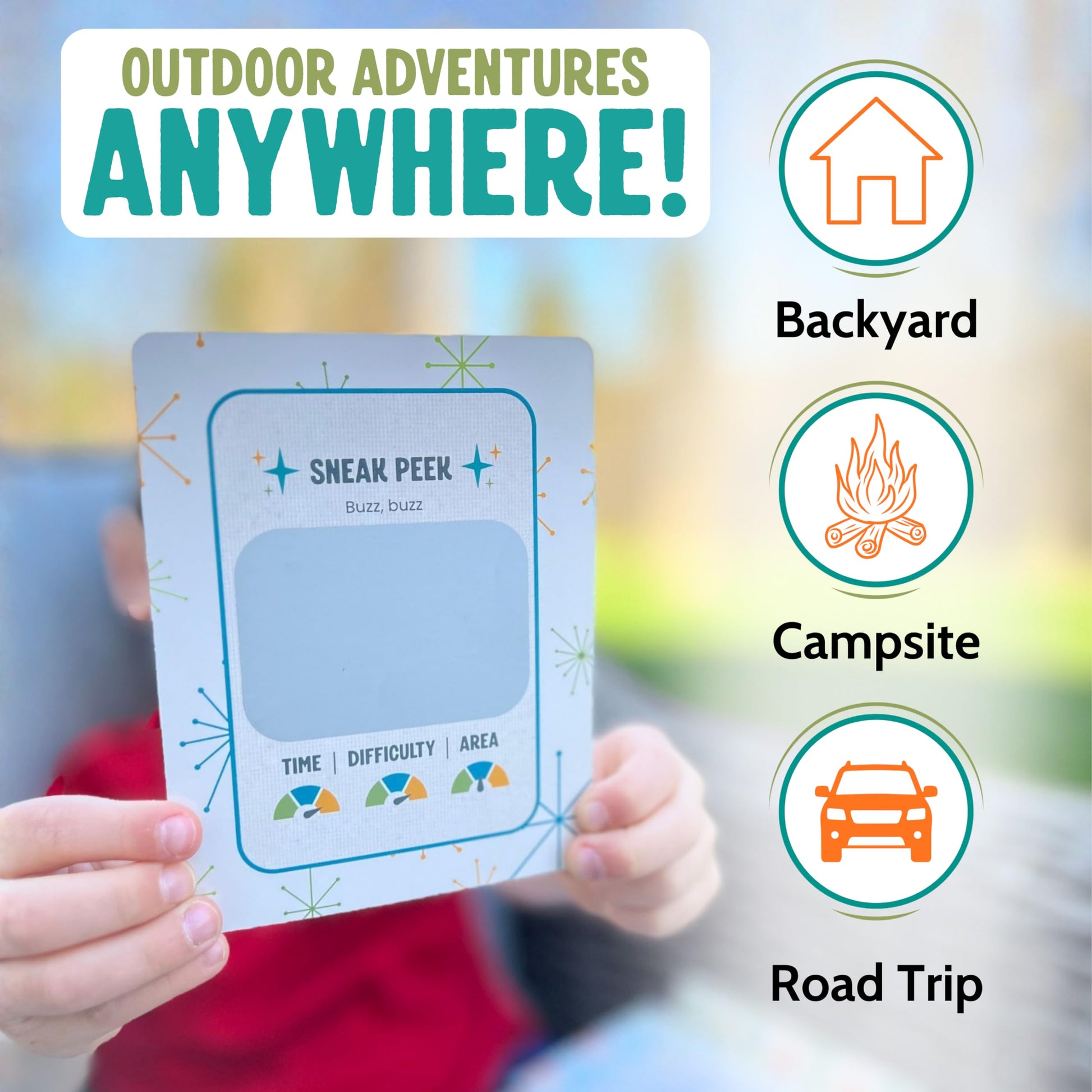 Scratch 'Ems Scavenger Hunts | 42 Scratch Off Adventure Cards - Outdoor Scavenger Hunt for Kids & Families | All Season, Reusable Scratch-Off Cards