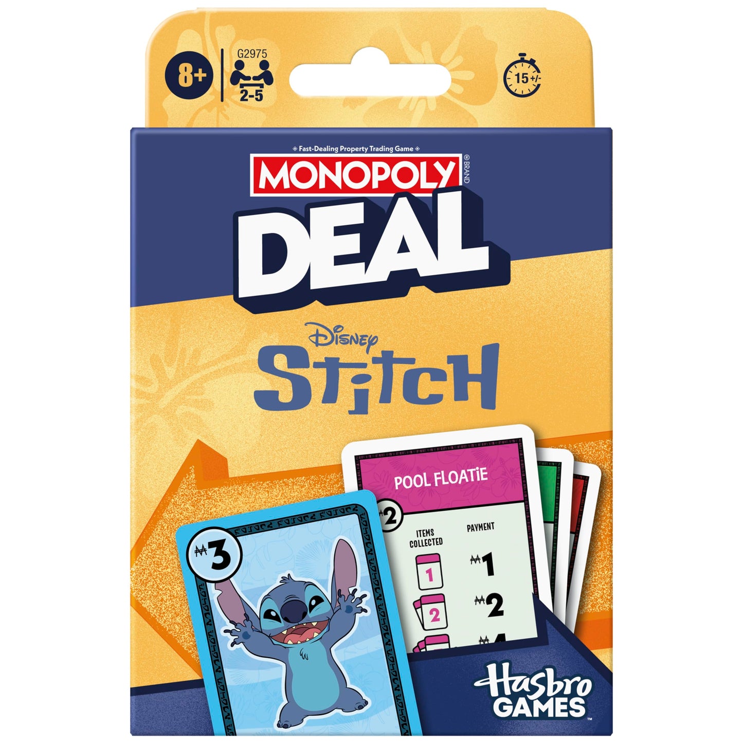 Monopoly Deal: Disney Stitch Edition Card Game | Based on Disney’s Lilo & Stitch | Officially Licensed Disney Kids Games | Ages 8+| 2-5 Players