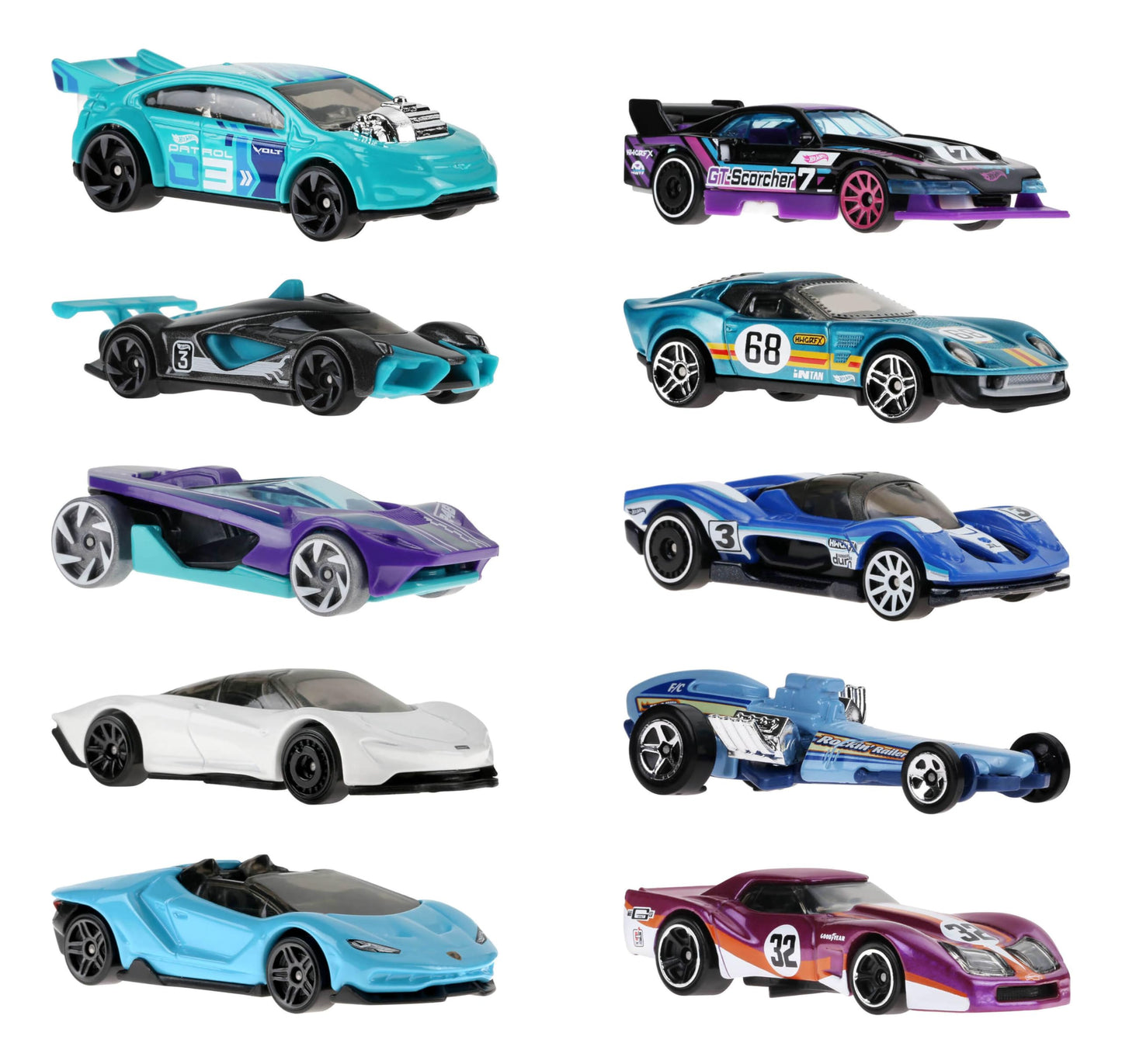 Hot Wheels 10-Pack of Toy Race Cars (Styles May Vary)
