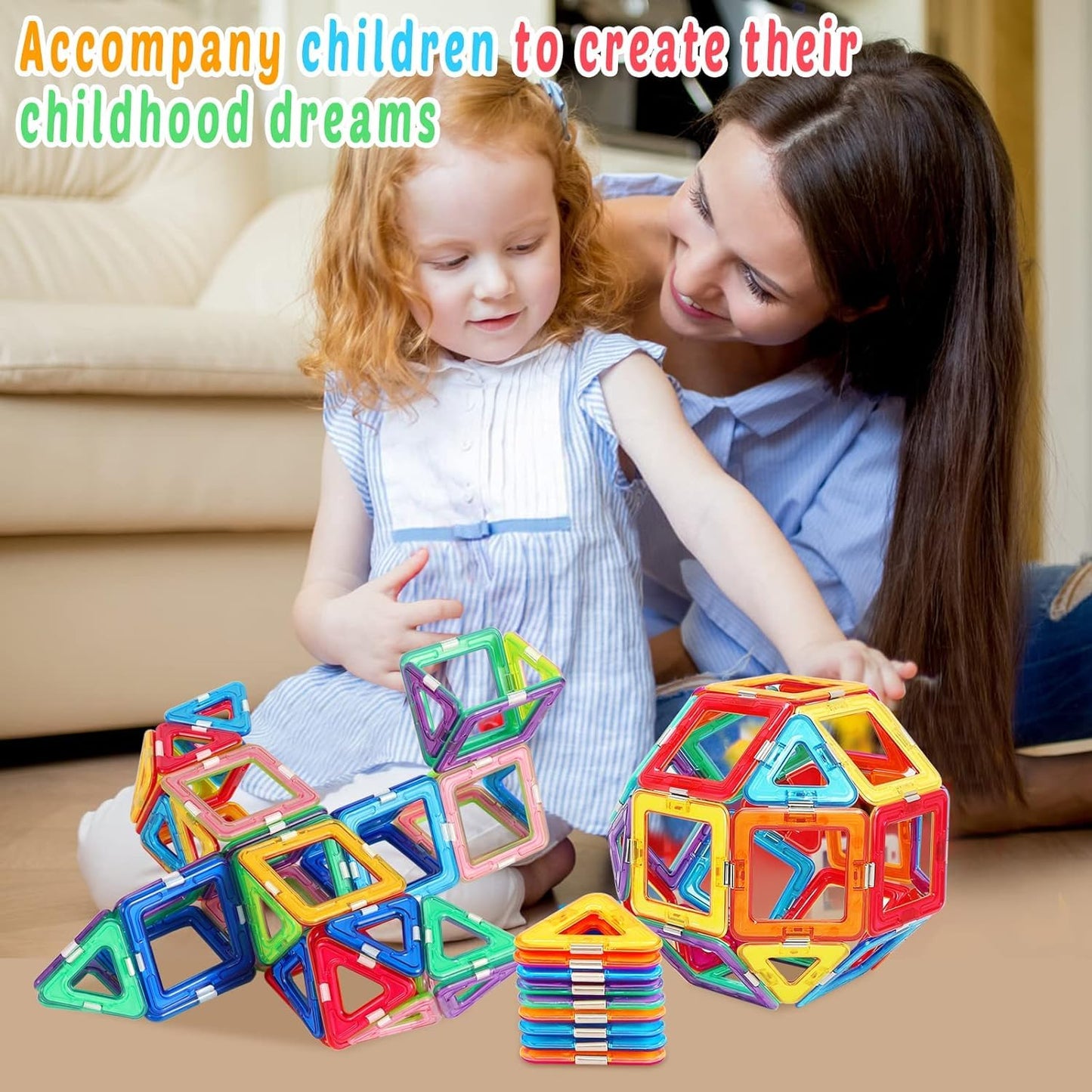 Magnetic Tiles for 3 4 5 6 7 8+ Year Old Boys Girls Upgrade Magnetic Building Blocks Set Educational STEM Toys Christmas Birthday Gift Toys for Kids