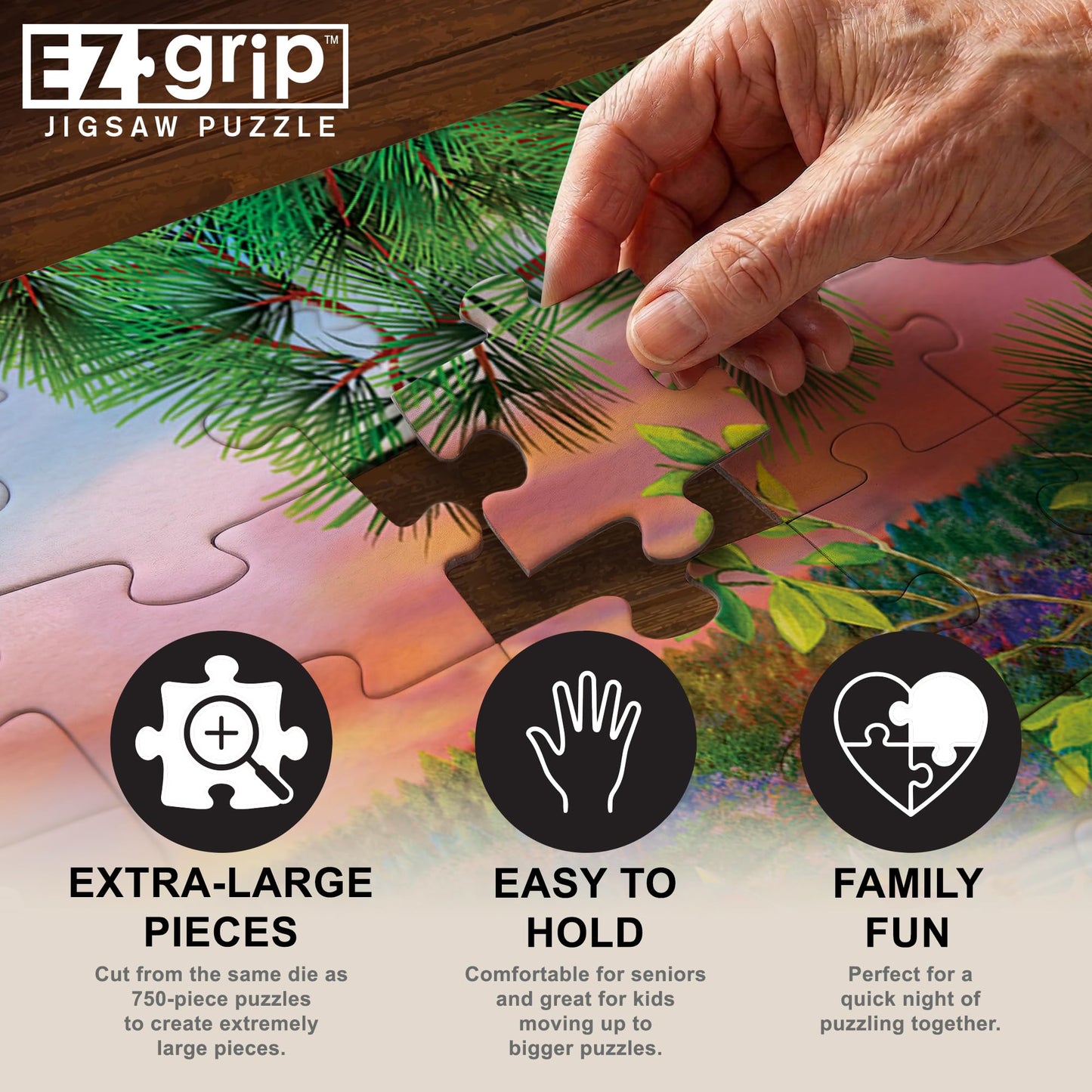 MasterPieces - 300 Piece Jigsaw Puzzle, Large EZ Grip Shapes, Waterslide Wanderlust, Fun for Adults, Seniors, Family, Kids, Non-Glare Finish, 18"x24"