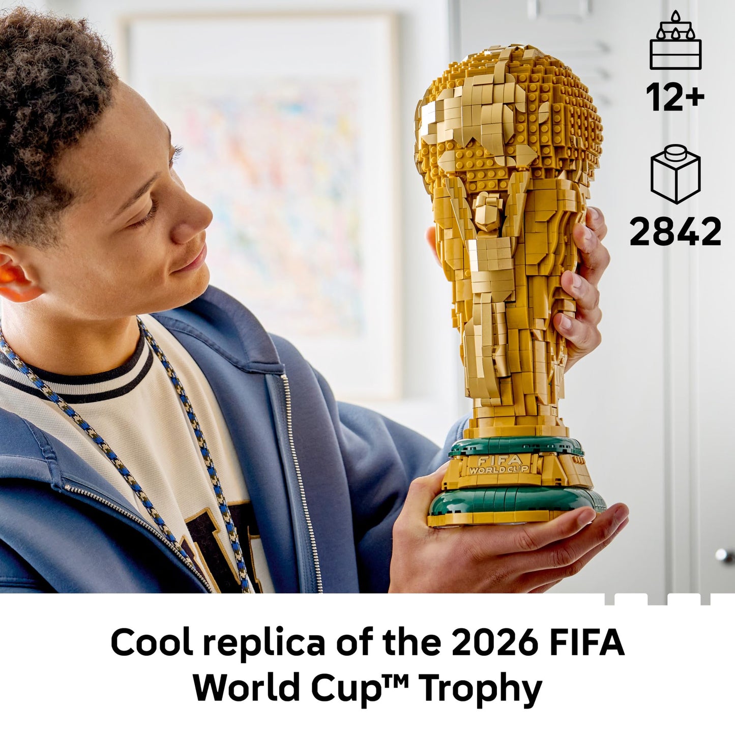 LEGO Editions FIFA World Cup Official Trophy Building Set - Kit for Display in Bedroom, Home Office, Book Shelf - Soccer Fans Collectible - W/World