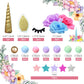 38 PCS Unicorn Cake Topper Unicorn Flower Cake Decorations with Flowers Balls Stars Unicorn Happy Birthday Cake Decorations (Flower)