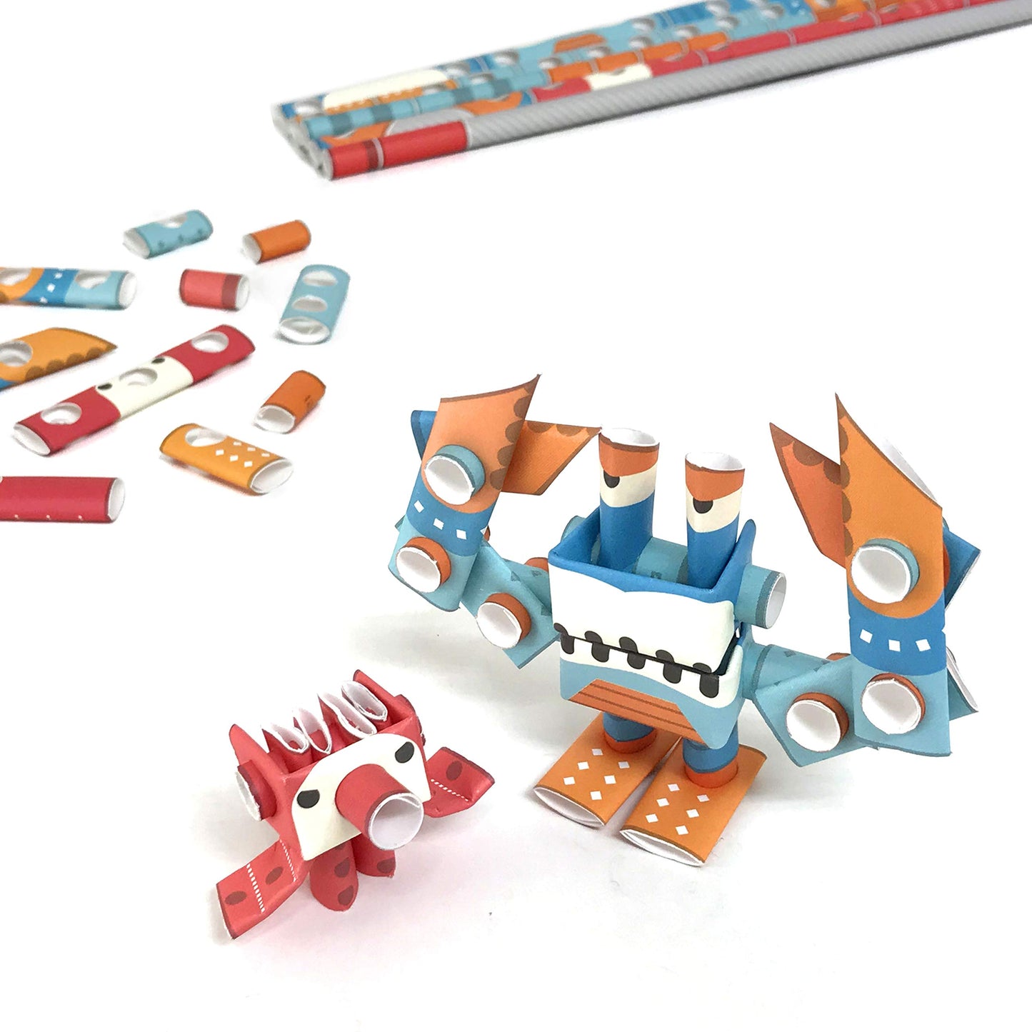 PIPEROID Octo & Deca Mischievous Octopus & Crab - Japanese 3D Paper Puzzle DIY Robot kit for Kids and Origami Kit for Adults