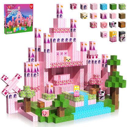 Uneviesyka Magnetic Blocks,100 PCS Magnetic Building Blocks Set STEM Montessori Sensory Educational Construction Cubes Toys,Christmas Birthday Easter