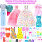 BJDBUS 50 Pcs Doll Clothes and Accessories, 2 Wedding Gowns 4 Fashion Dresses 2 Tops 2 Pants Outfits 2 Swimsuits Bikini 10 Shoes 10 Hangers 17