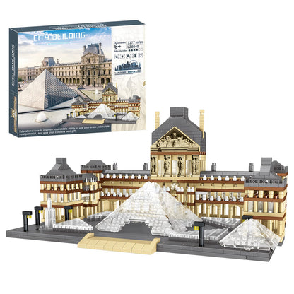 CSNRHG Paris Louvre Museum Model Building Blocks Set Micro Bricks World Famous Architecture Educational Toys for Kids Adults 3377 Piece Birthday