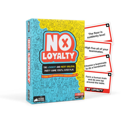 Exploding Kittens No Loyalty - Win Challenges, Switch Teams, Repeat - Chaotic Party Game for Large Groups, and Holidays - 4-20 Players Ages 7+