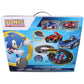 NKOK: Sonic CrossWorlds Super Race Set - Sonic & Knuckles - 2 Slot Car Character Vehicles, Figure-8 Track, Lap Counter, Controllers, Licensed, Kid 5+