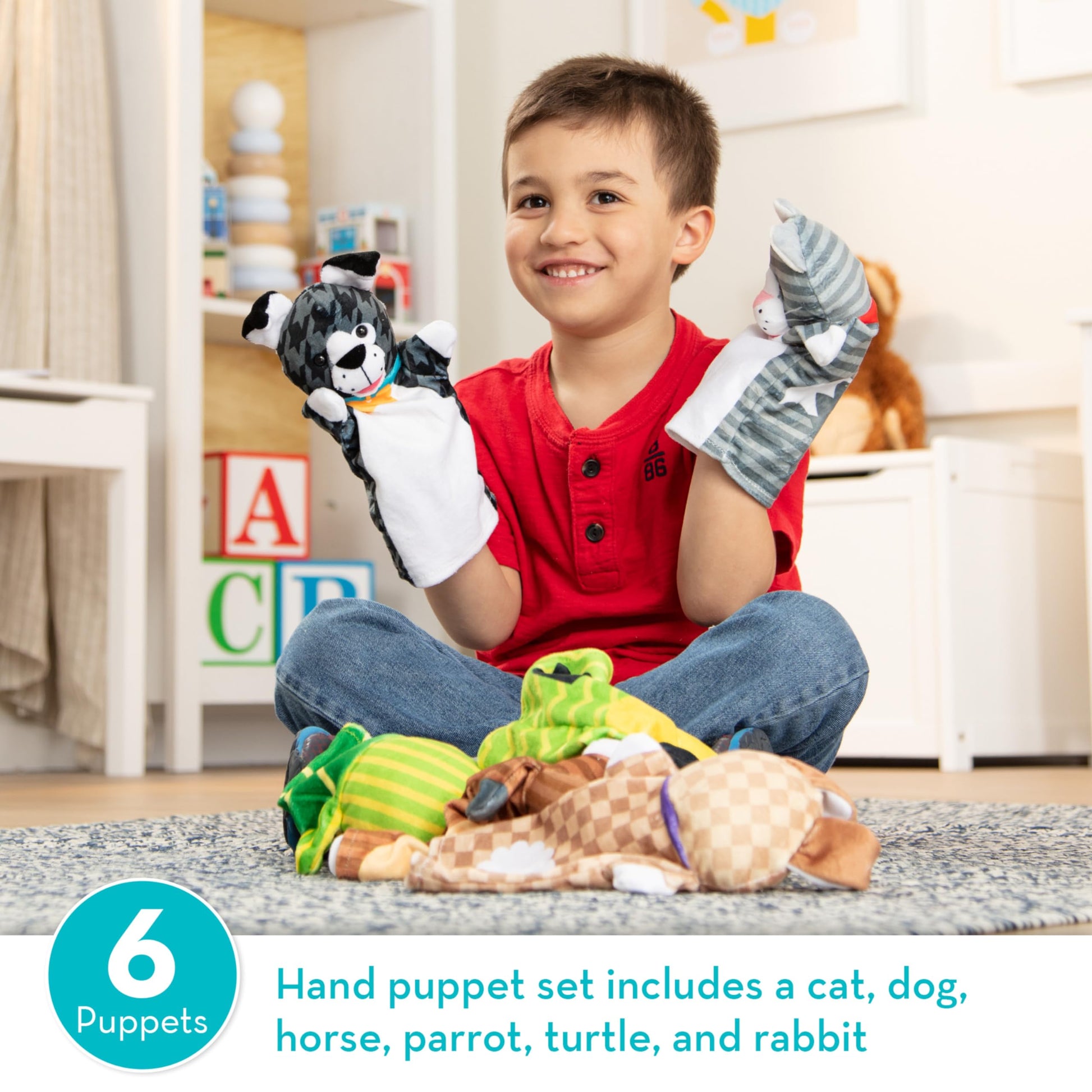 Melissa & Doug Pet Buddies Hand Puppets (6 Pc)