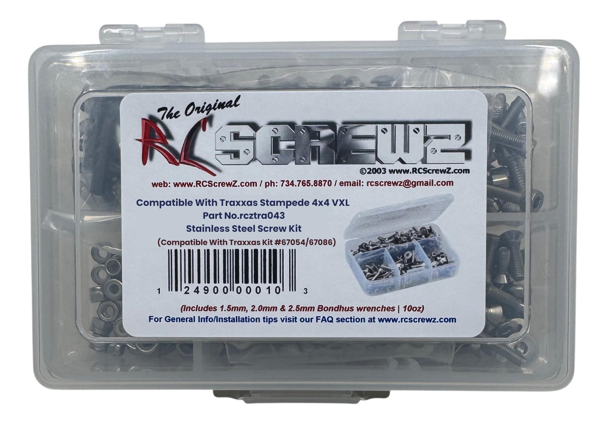 Tra043 - Compatible with Traxxas Stampede 4x4 VXL Stainless Steel Screw Kit