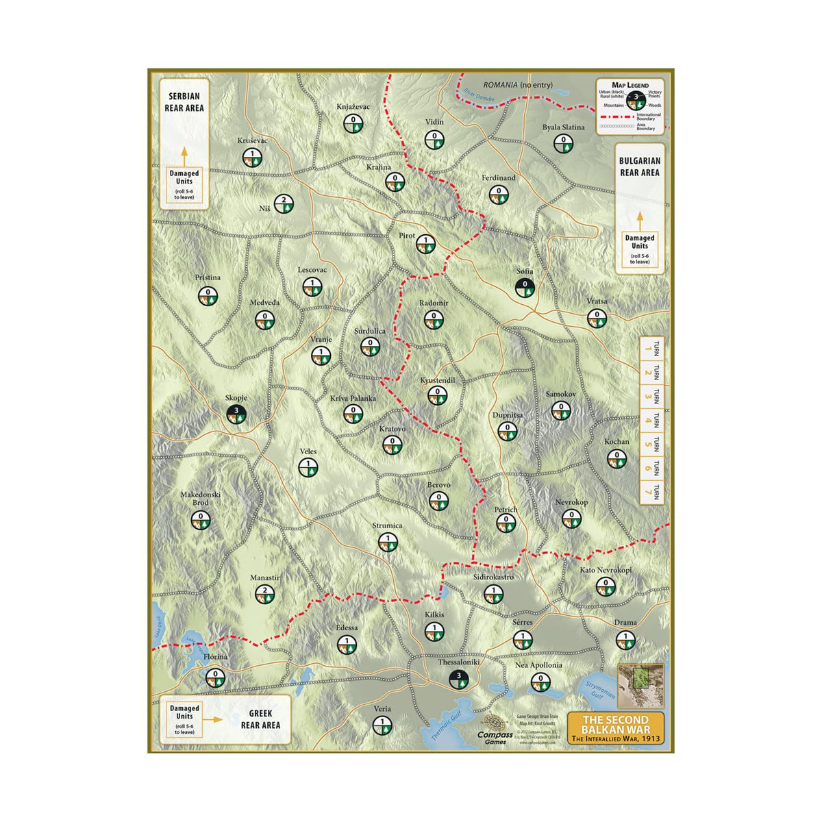 Compass Games Brief Border Wars II, Historical Strategy Board Game for Adults Ages 18+