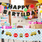 Faisichocalato DIY School Bus Happy Birthday Banner, Birthday Party Garland for Kids Yellow Bus Birthday Party Decorations, Back to School Banner