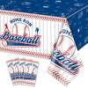 PTECDROTS 4 Pcs Baseball Tablecloths, Plastic Baseball Table Covers Rectangular Table Cloth for Baseball Themed Party Supplies Sports Event Birthday