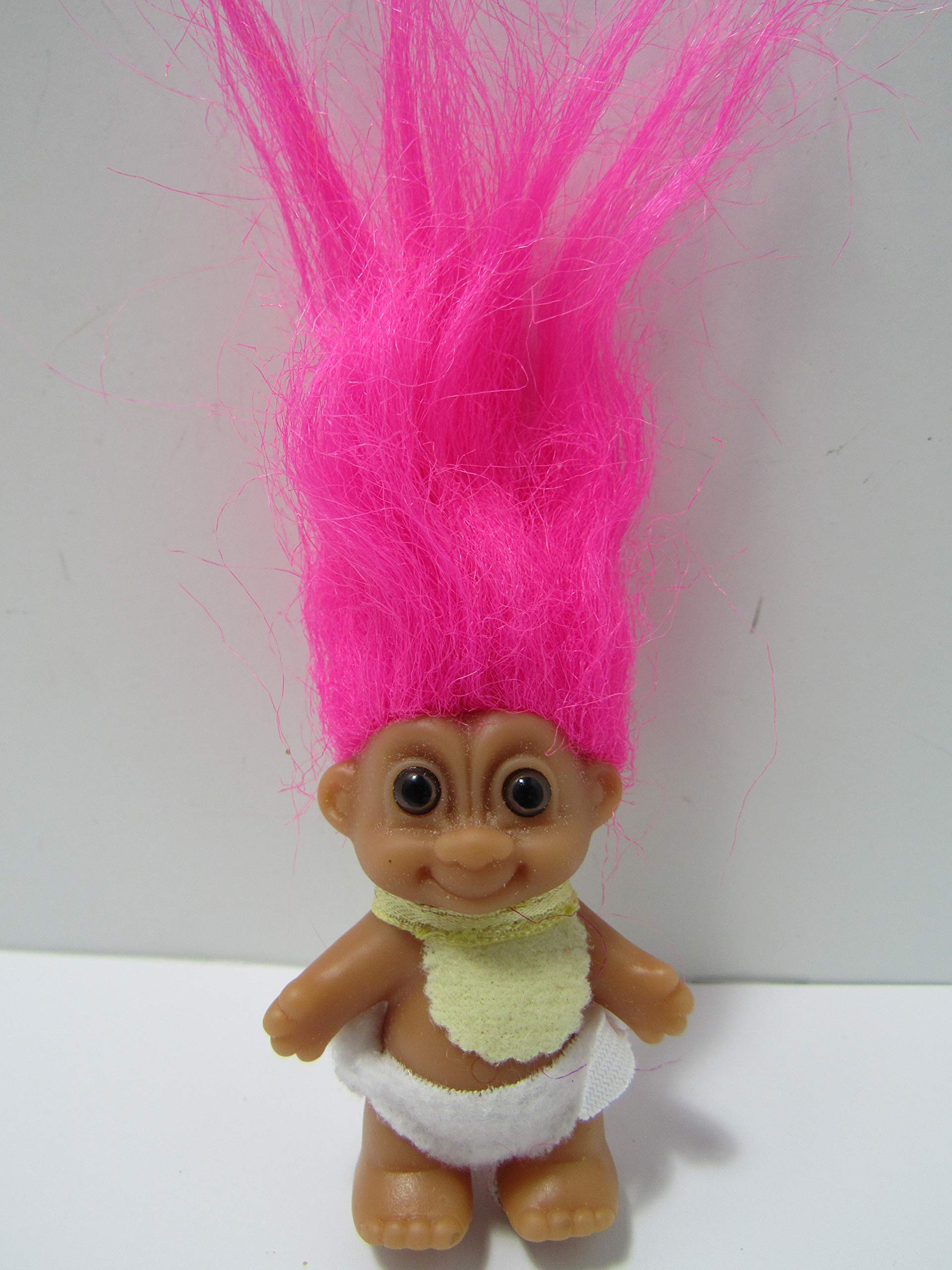 My Lucky Mini 2.5" Baby Troll Doll - Hot Pink Hair by Russ Berrie