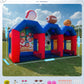 Inflatable Carnival Games, Extra Large 3-in-1 Sports Arena with Basketball, Football & Baseball Toss, Includes 750W Blower for Family Gatherings, Lawn