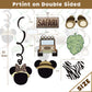 Mouse Safari Happy Birthday Decorations Hanging Swirls, Let's Go Wild Jungle Safari Wild One Birthday Party Supplies (24 CT)