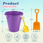 4E's Novelty 9" Large Sand Bucket with Shovel [12 Pack Bulk] Beach Buckets - Beach Toys for Kids & Toddlers, Party Favors Basket Holders, End of Year
