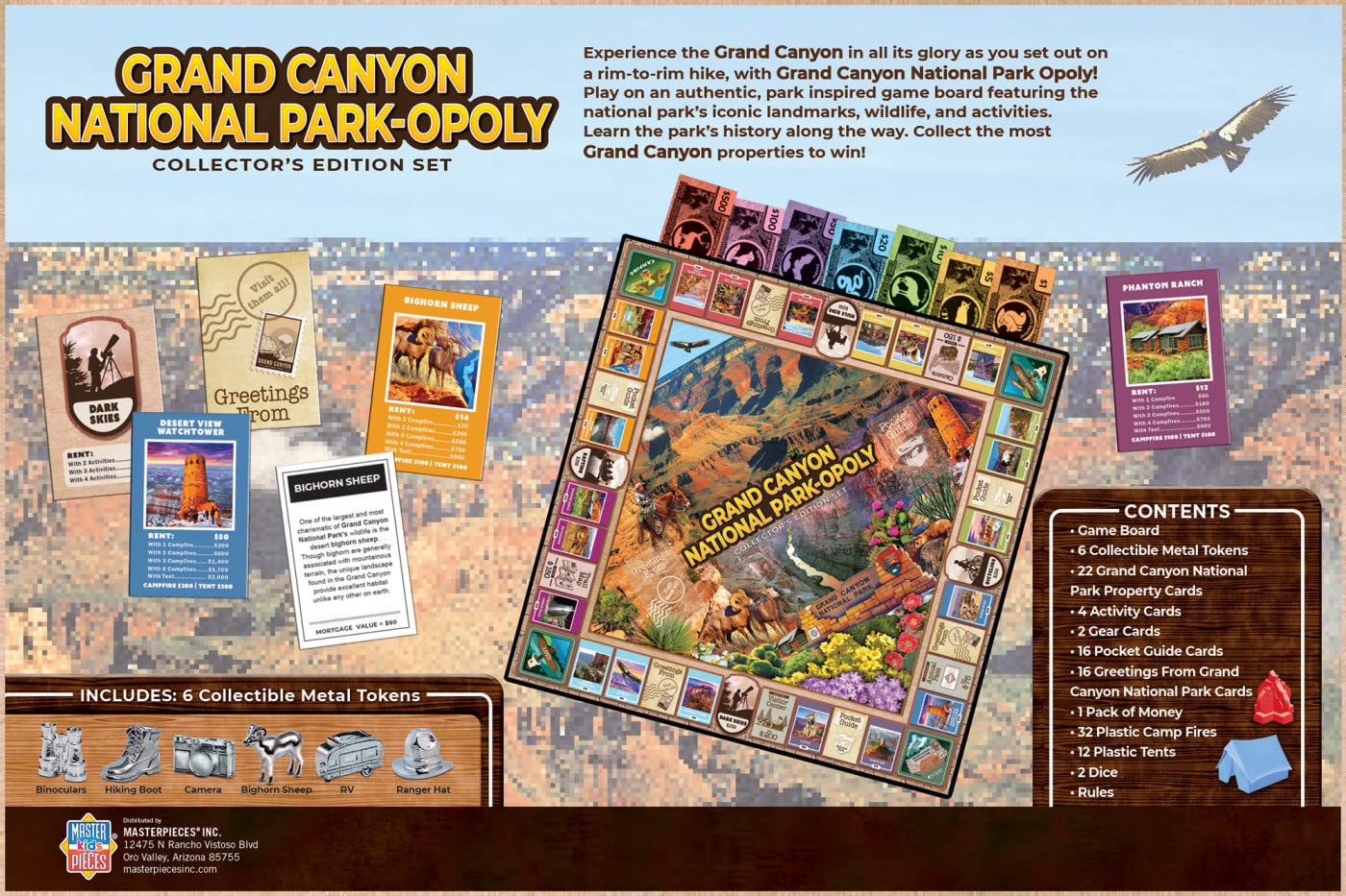 MasterPieces Opoly Board Games - Grand Canyon National Park Opoly - Officially Licensed Board Games for Adults, Kids, & Family