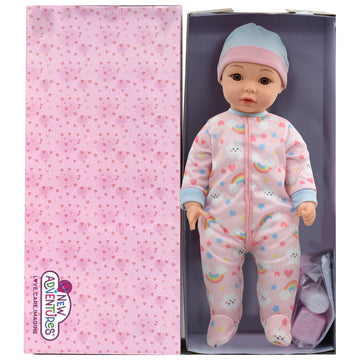 Little Darlings: 19" Cuddle Baby - Pink Kitty - Talking Baby Doll Set w/Accessories, Makes 6 Different Baby Sounds