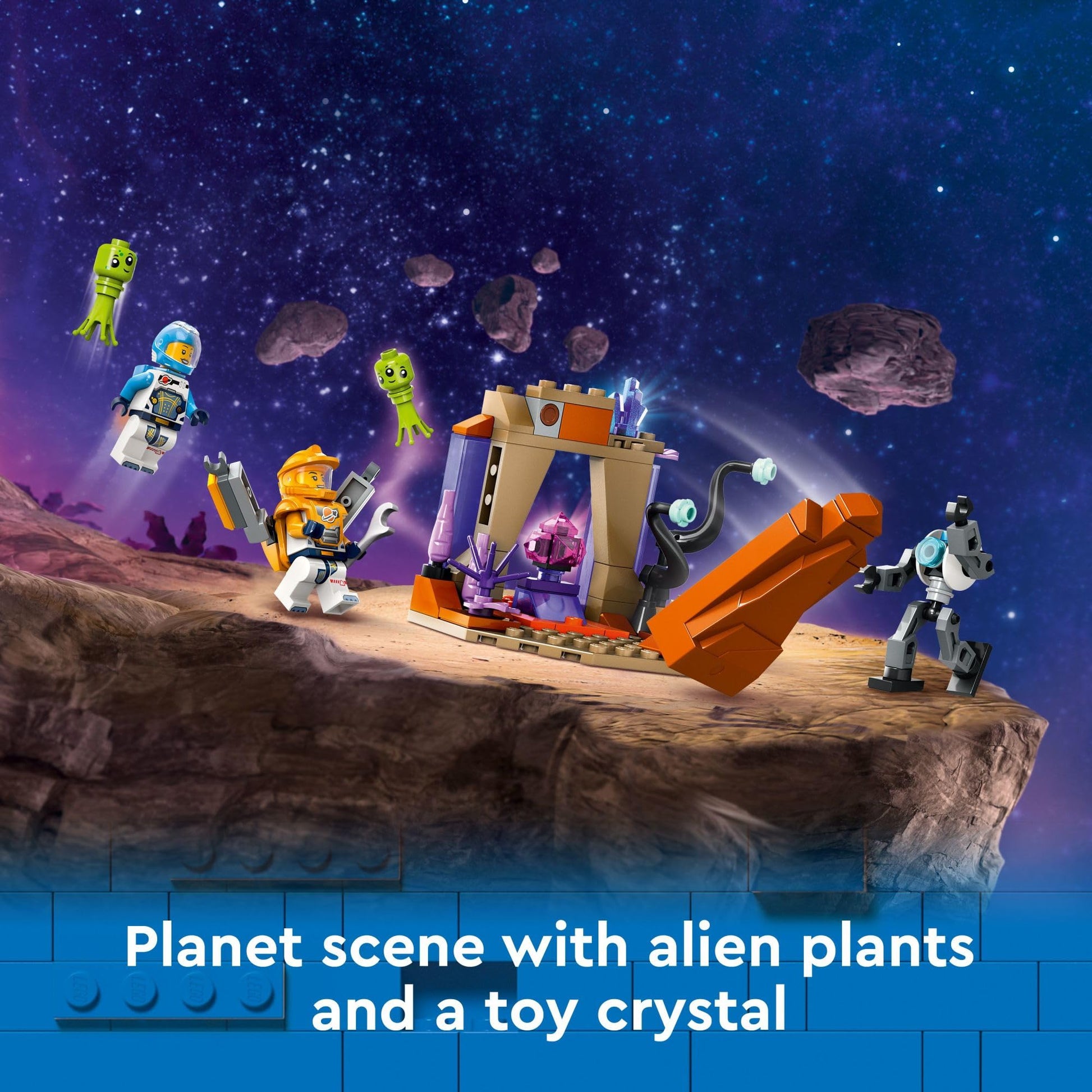 LEGO City Command Rover and Crane Loader Outer Space Toy Building Set, 4 Astronaut Toy Minifigures, Space Robot, 2 Alien Action Figures, Gift for 7