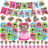 Power Girls Birthday Party Decorations, Happy Birthday Banner, Cake Topper, Hanging Swirls & Latex Balloons, Power Girls Party Supplies for Girls