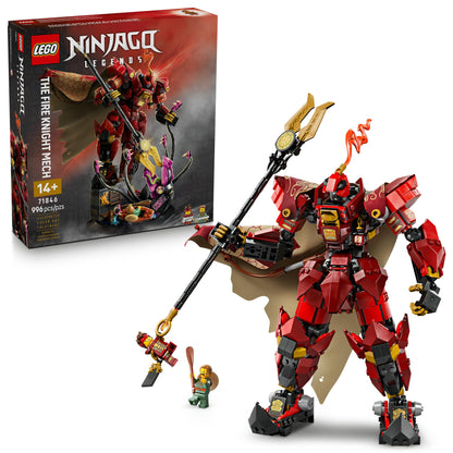 LEGO NINJAGO The Fire Knight Mech Building Set - Model Kit with Kai Minifigure from Legends Monstrosity - Teen Room Decor - Gift for Teenage Boys and