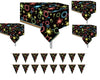 Oojami 4 Pack Glow Party Neon Plastic Table Covers Tablecloth Ideal for Glow in the Dark Parties Cosmic Theme Parties, Glow Neon Decor, Glow Theme All