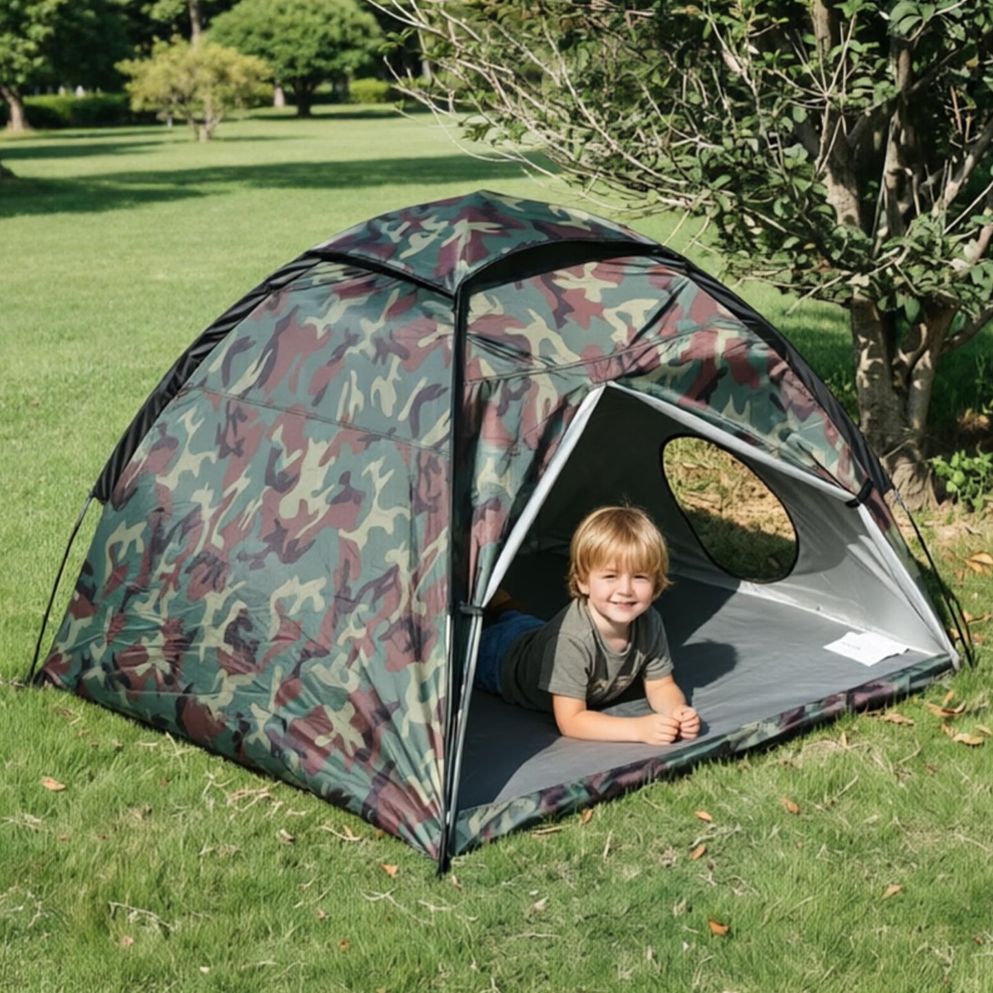 NARMAY® Play Tent Camouflage Dome Tent for Kids Indoor/Outdoor Fun - 60 x 60 x 44 inch