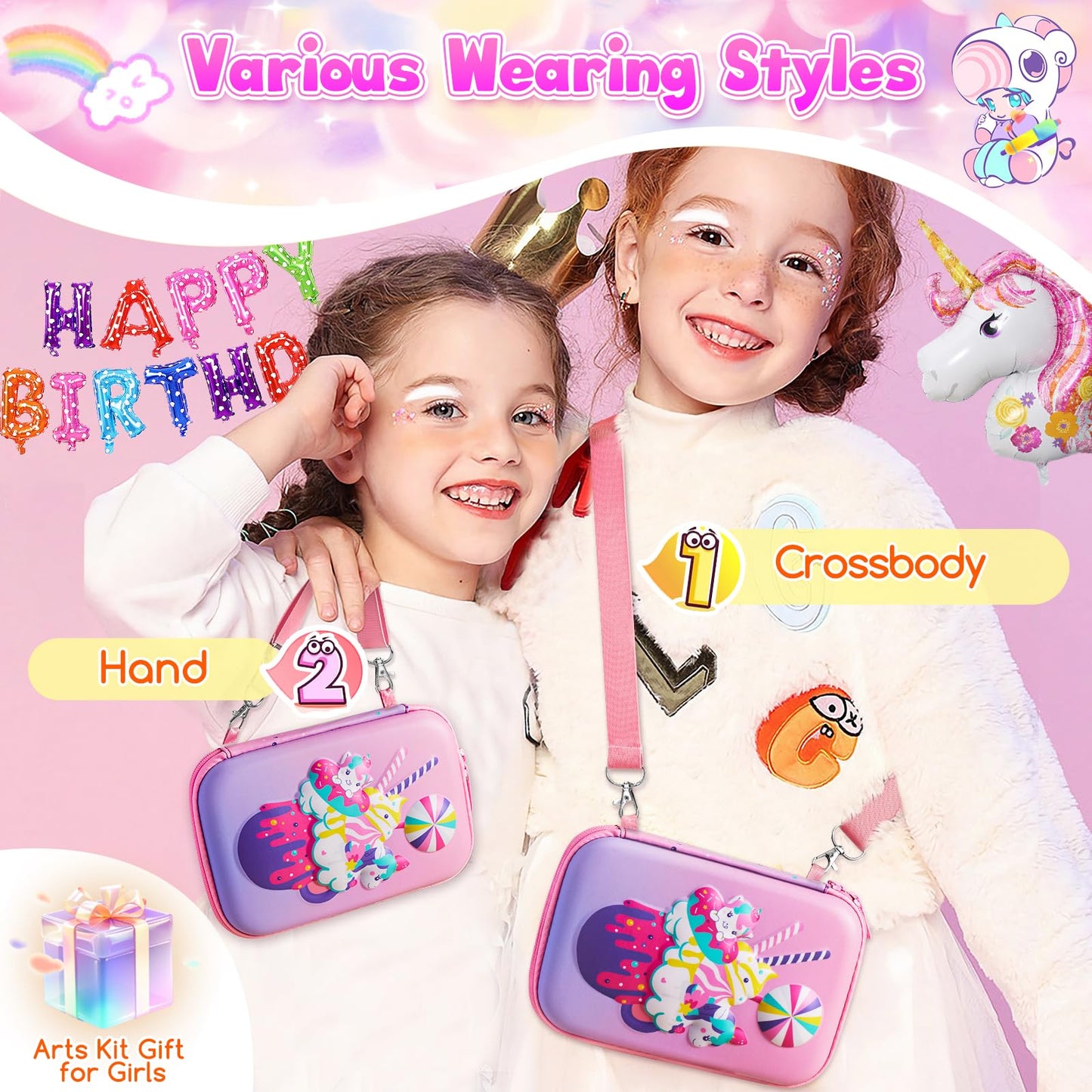 CGBOOM Scented Markers Set with Cute Pencil Case for Kids, 40 Counts Paint Markers as Art Supplies and Creativity Present to Girls, Birthday Gifts