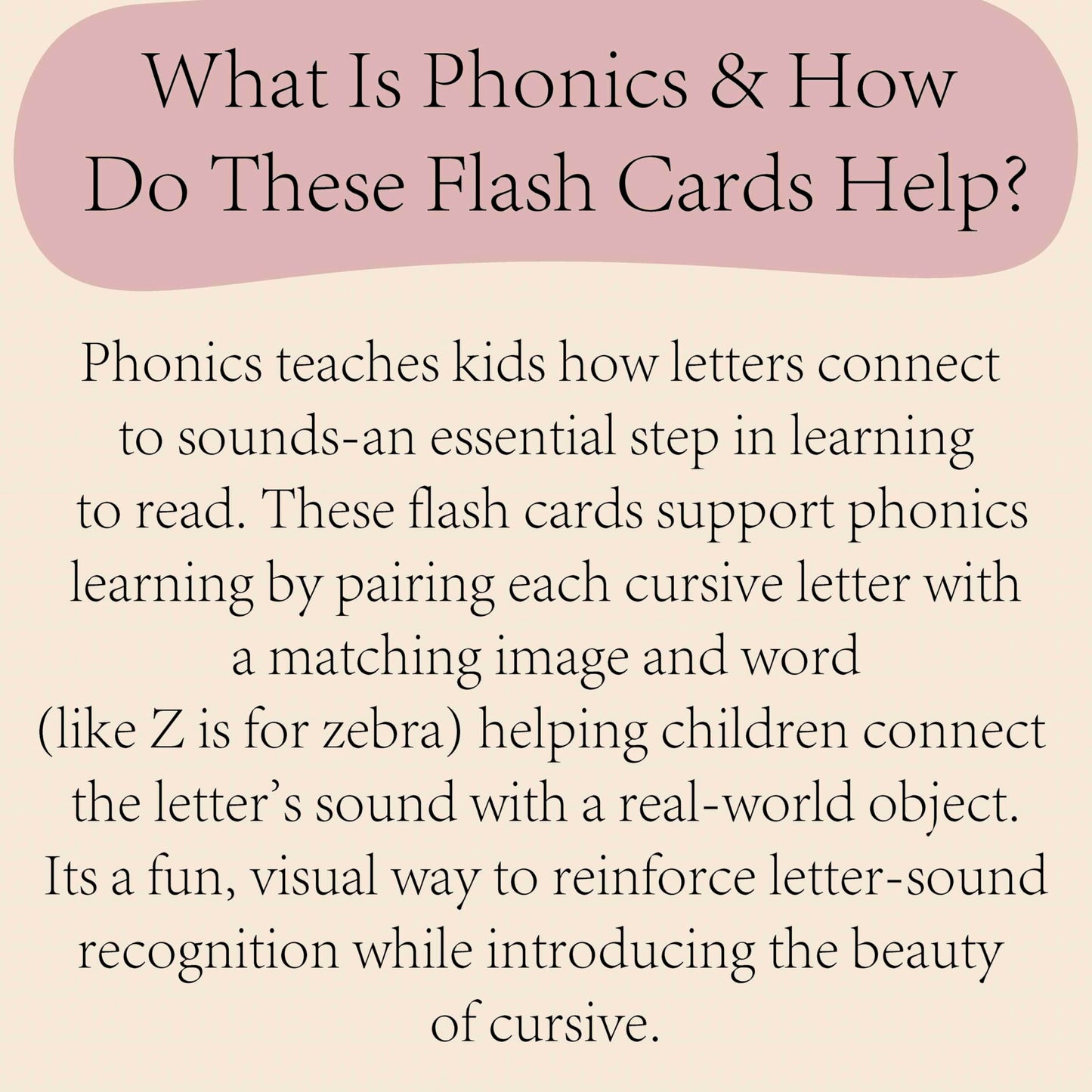 Phonics Cursive Alphabet Flash Cards by Maritas - Durable, Thick & Vibrant - A Must-Have for Preschool, Homeschool & Classroom Learning -Ages 3+