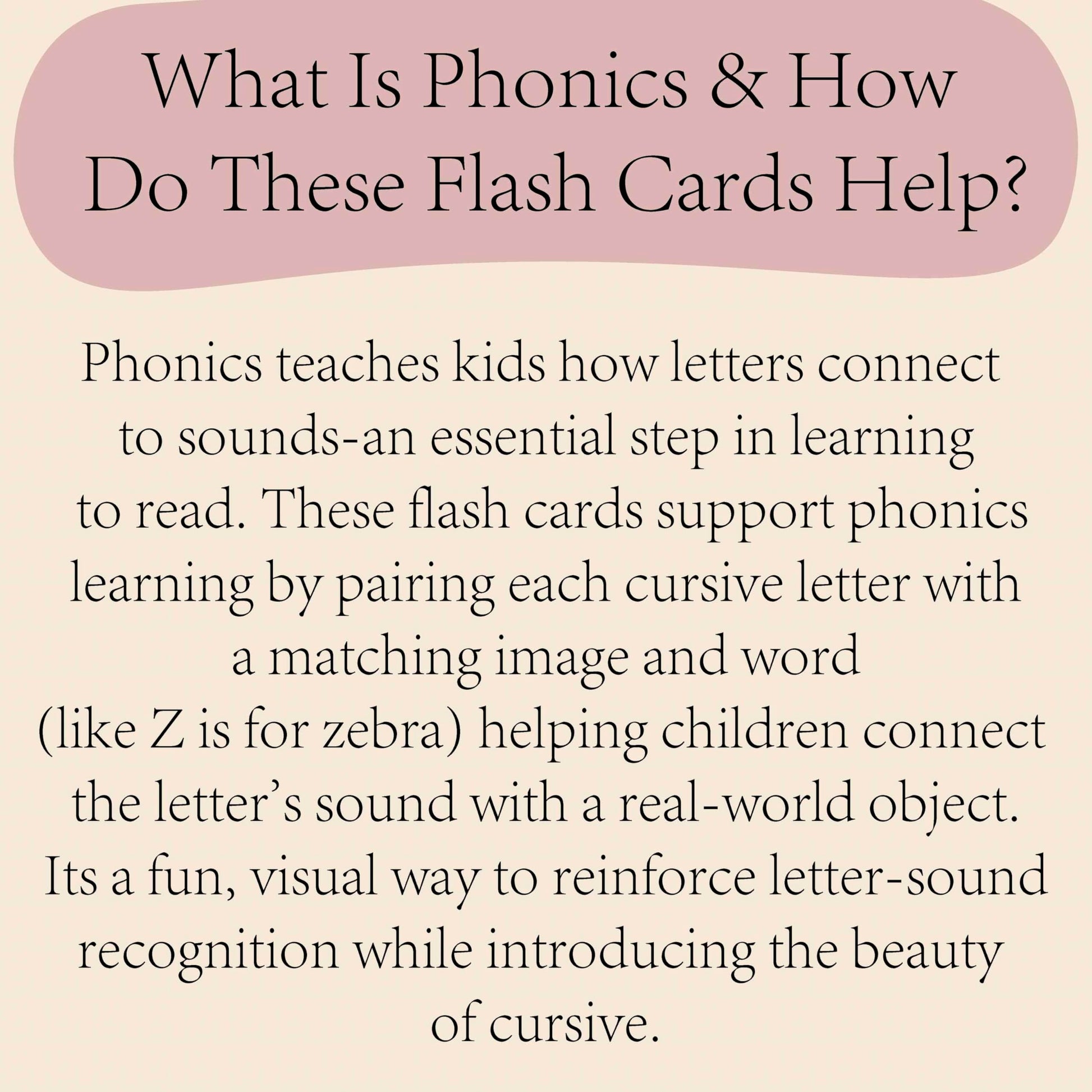 Phonics Cursive Alphabet Flash Cards by Maritas - Durable, Thick & Vibrant - A Must-Have for Preschool, Homeschool & Classroom Learning -Ages 3+